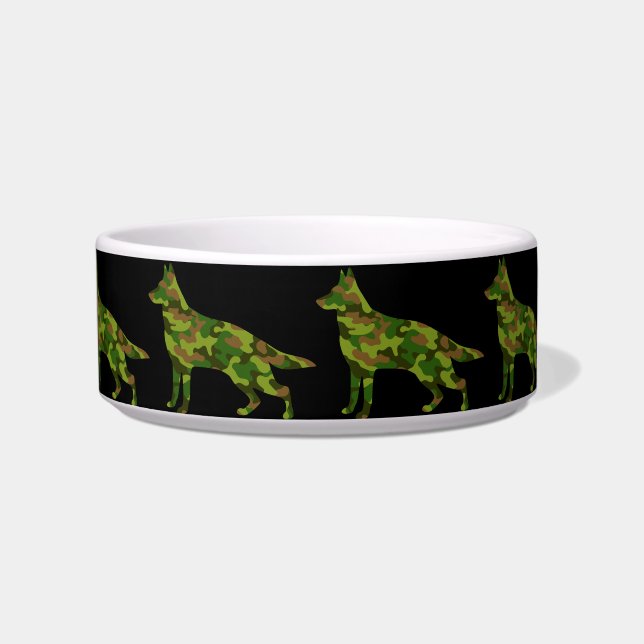 Duitse herder leger groene camouflage voerbakje (Voorkant)