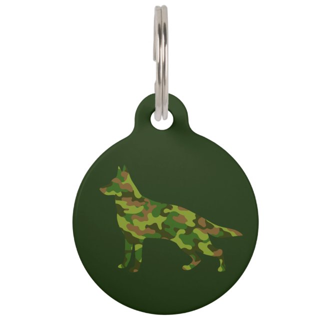 Duitse herder legergroene camouflage huisdierpenning (Voorkant)