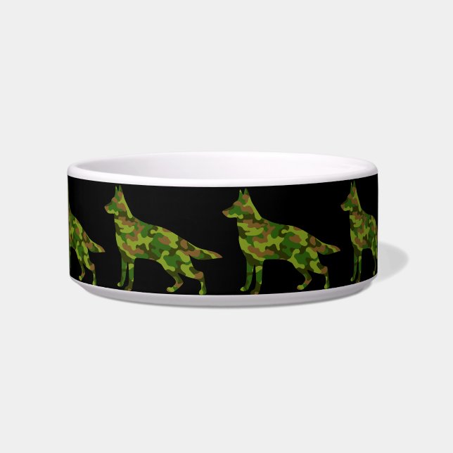 Duitse herder legergroene camouflage voerbakje (Voorkant)
