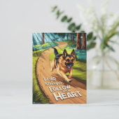 Duitse herder leidt door Bossen Briefkaart (Staand voorkant)