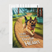 Duitse herder leidt door Bossen Briefkaart (Voorkant / Achterkant)