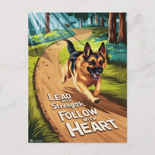 Duitse herder leidt door Bossen Briefkaart (Voorkant)