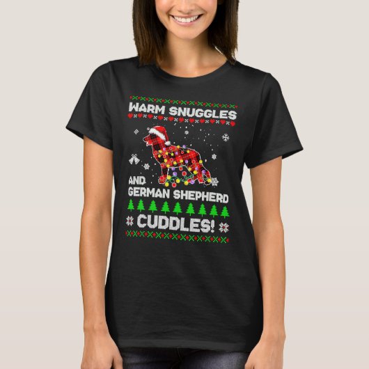 Duitse herder lelijke kerstmis t-shirt (Voorkant)