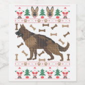Duitse Herder Lelijke Kerstvakantie Hondenliefhebb Wijn Etiket (Enkel label)