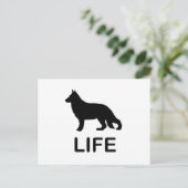 Duitse herder leven met silhouet briefkaart (Staand voorkant)