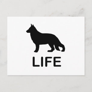 Duitse herder leven met silhouet briefkaart