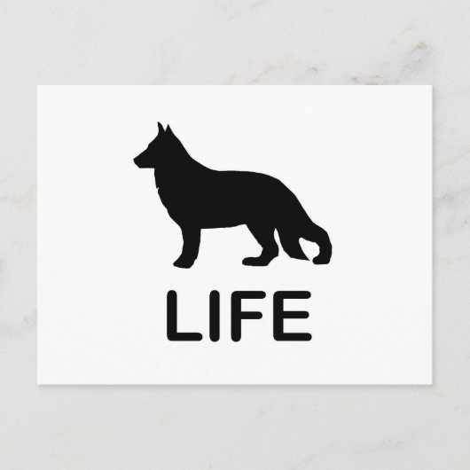 Duitse herder leven met silhouet briefkaart (Voorkant)