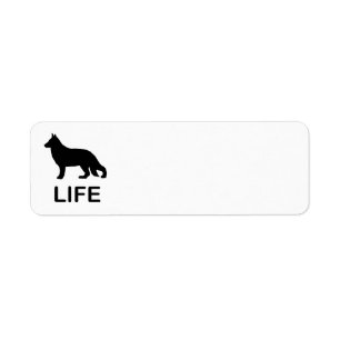 Duitse herder leven met silhouet etiket