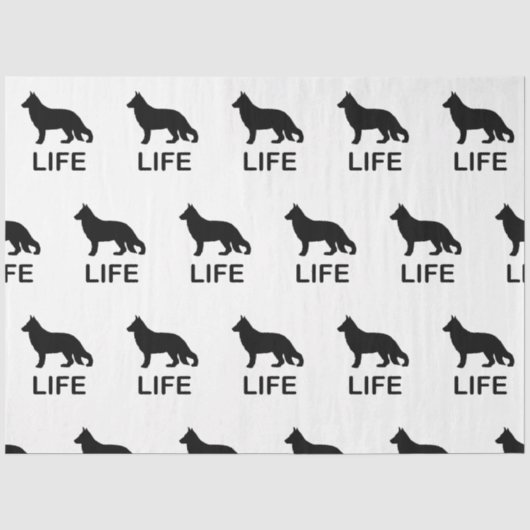duitse herder leven met silhouet tissuepapier (Voorkant)