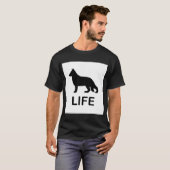 Duitse herder leven silhouet t-shirt (Voorkant volledig)
