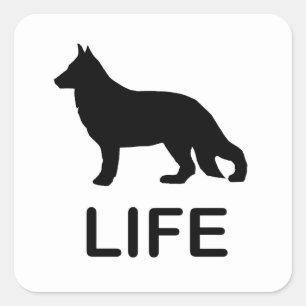 Duitse herder leven silhouet vierkante sticker