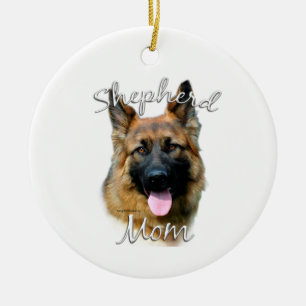 Duitse herder (longhair) Moeder 2 Keramisch Ornament