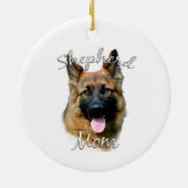 Duitse herder (longhair) Moeder 2 Keramisch Ornament (Achterkant)