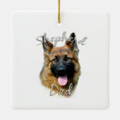 Duitse herder (longhair) Pa 2 Keramisch Ornament (Achterkant)