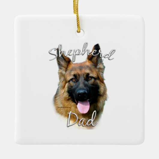 Duitse herder (longhair) Pa 2 Keramisch Ornament (Voorkant)