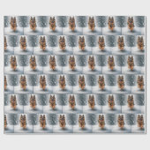 Duitse herder loopt in de sneeuw cadeaupapier (Vlak)