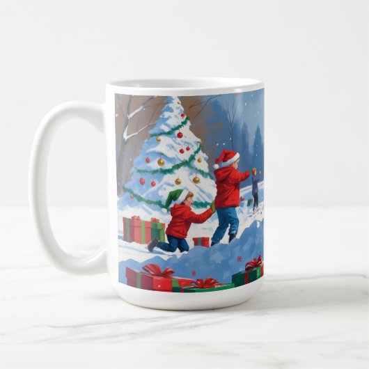 Duitse herder loopt in de sneeuw met kerst Pet Koffiemok