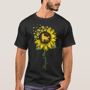 Duitse Herder Mam Zonnebloem Herder Hond Mam Mam T-shirt