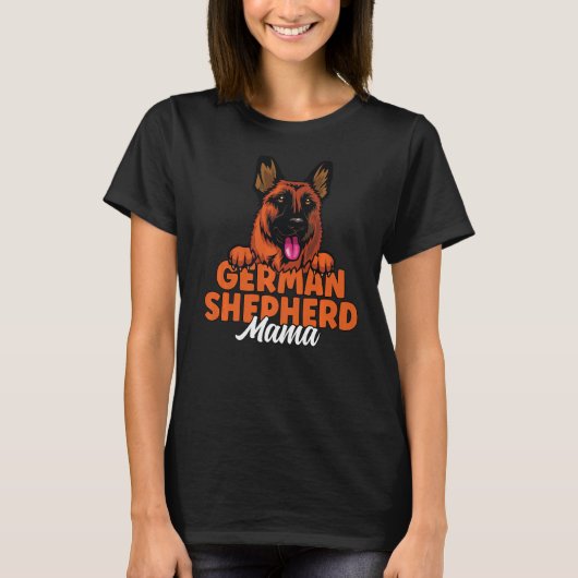 Duitse herder Mama Red en zwarte herder T-shirt (Voorkant)