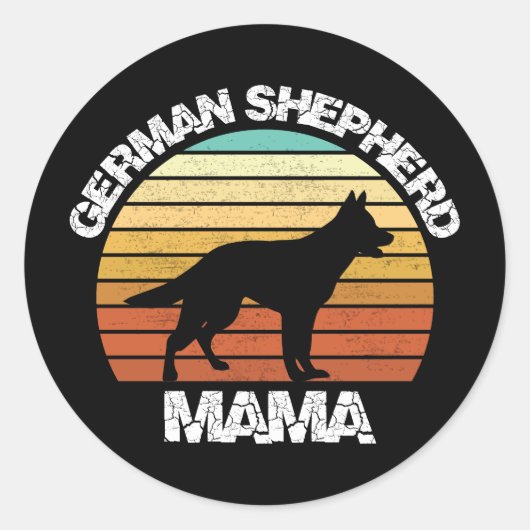 Duitse herder mama T-shirt - herdershond cadeau Ronde Sticker (Voorkant)