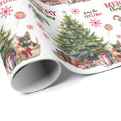 Duitse herder mand onder de kerstboom cadeaupapier (Rol Hoek)