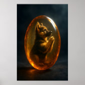 Duitse Herder Memorial Amber Art Print (Voorkant)
