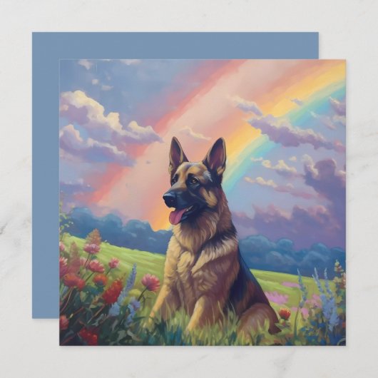 Duitse Herder Memorial Custom Hondennaam Rainbow (Voorkant / Achterkant)