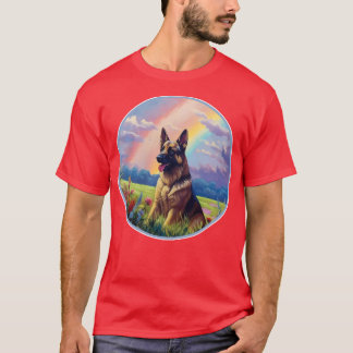 Duitse Herder Memorial Rainbow Bridge GSD Kunst T-shirt