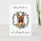 Duitse herder Merry Christmas Trendy Hond Feestdagen Kaart (Voorkant)