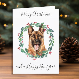 Duitse herder Merry Christmas Trendy Hond Feestdagen Kaart