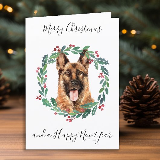 Duitse herder Merry Christmas Trendy Hond Feestdagen Kaart