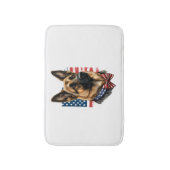 Duitse herder met Amerikaanse vlag Badmat (Voorkant Verticaal)