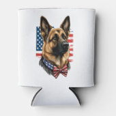 Duitse herder met Amerikaanse vlag Blikjeskoeler (Voorkant)