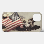 Duitse herder met Amerikaanse vlag Case-Mate iPhone Case (Achterkant (horizontaal))