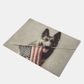 Duitse herder met Amerikaanse vlag Deurmat (Schuin)