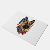 Duitse herder met Amerikaanse vlag Deurmat (Schuin)