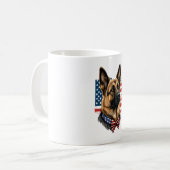Duitse herder met Amerikaanse vlag Koffiemok (Voorkant links)