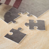 Duitse herder met Amerikaanse vlag Legpuzzel (Zijkant)