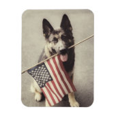 Duitse herder met Amerikaanse vlag Magneet (Verticaal)