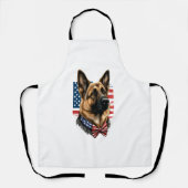 Duitse herder met Amerikaanse vlag Schort (Voorkant)