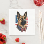 Duitse herder met Amerikaanse vlag Servet (Insitu)