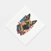 Duitse herder met Amerikaanse vlag Servet (Hoek)
