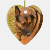 Duitse herder met Één Slap Oor Keramisch Ornament (Rechts)