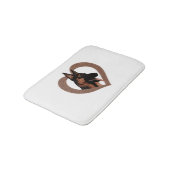 Duitse herder met hart gevormd woord kunst badmat (Gekanteld)