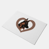 Duitse herder met hart gevormd woord kunst deurmat (Schuin)