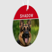 Duitse Herder met hondennaam foto kerst Ornament (voorkant)