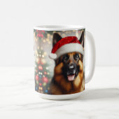 Duitse Herder met Kerstmuts Koffiemok (Voorkant rechts)