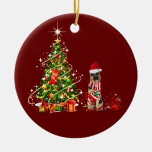 duitse herder met Pet kerst Keramisch Ornament