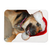 Duitse herder met Pet voor de kerstman Magneet (Horizontaal)