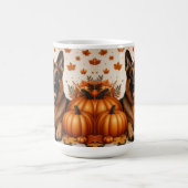 Duitse herder met pompoenen en herfstbladeren koffiemok (Center)